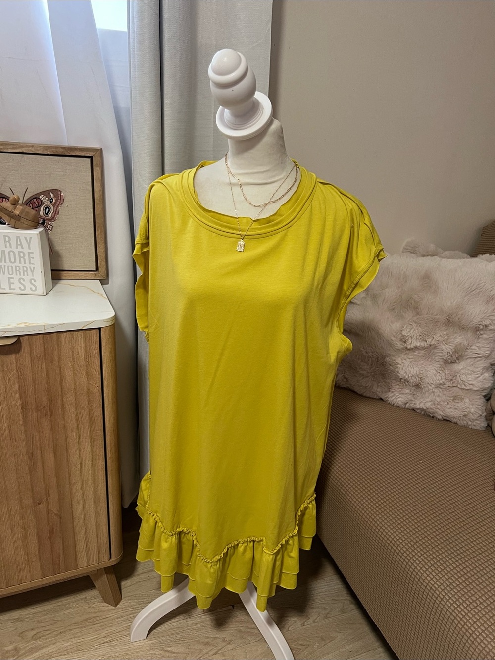 Womenβs yellow slip on dress